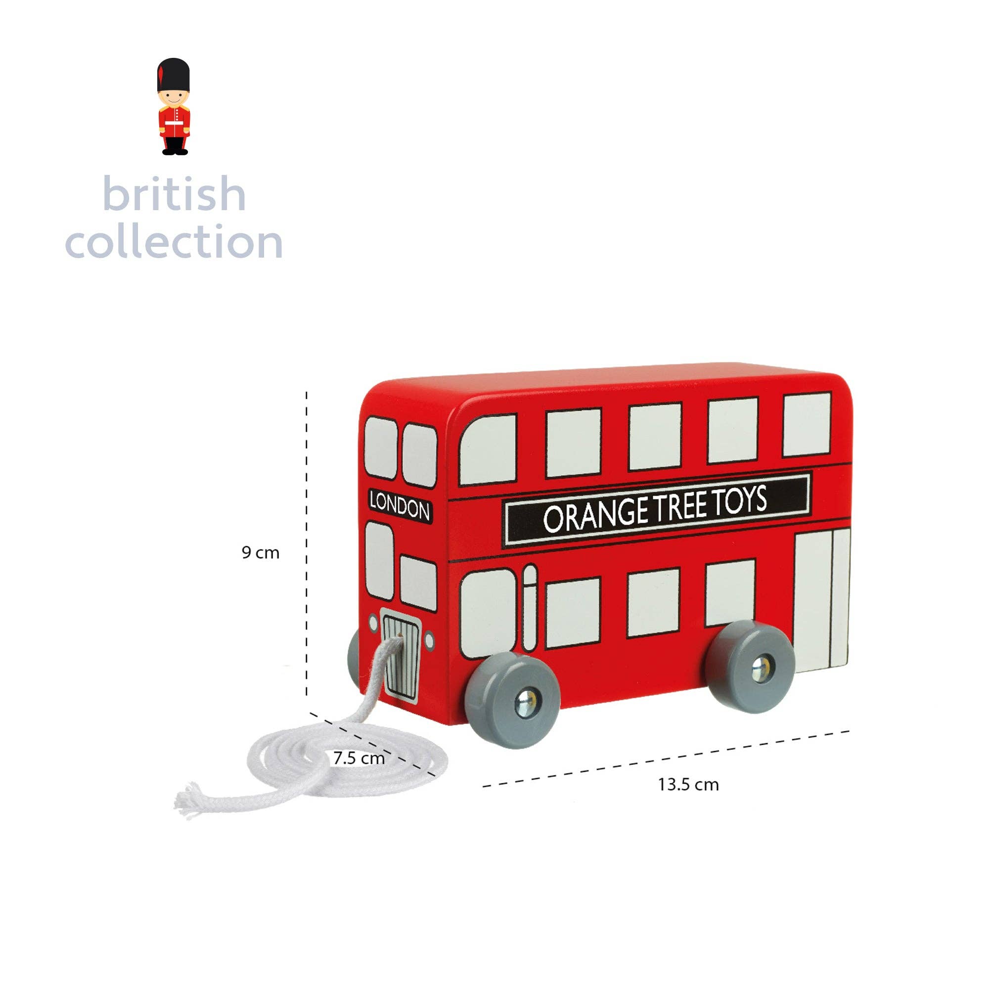 LondonTreeHouses™ – Wooden London Bus Pull Along Toy