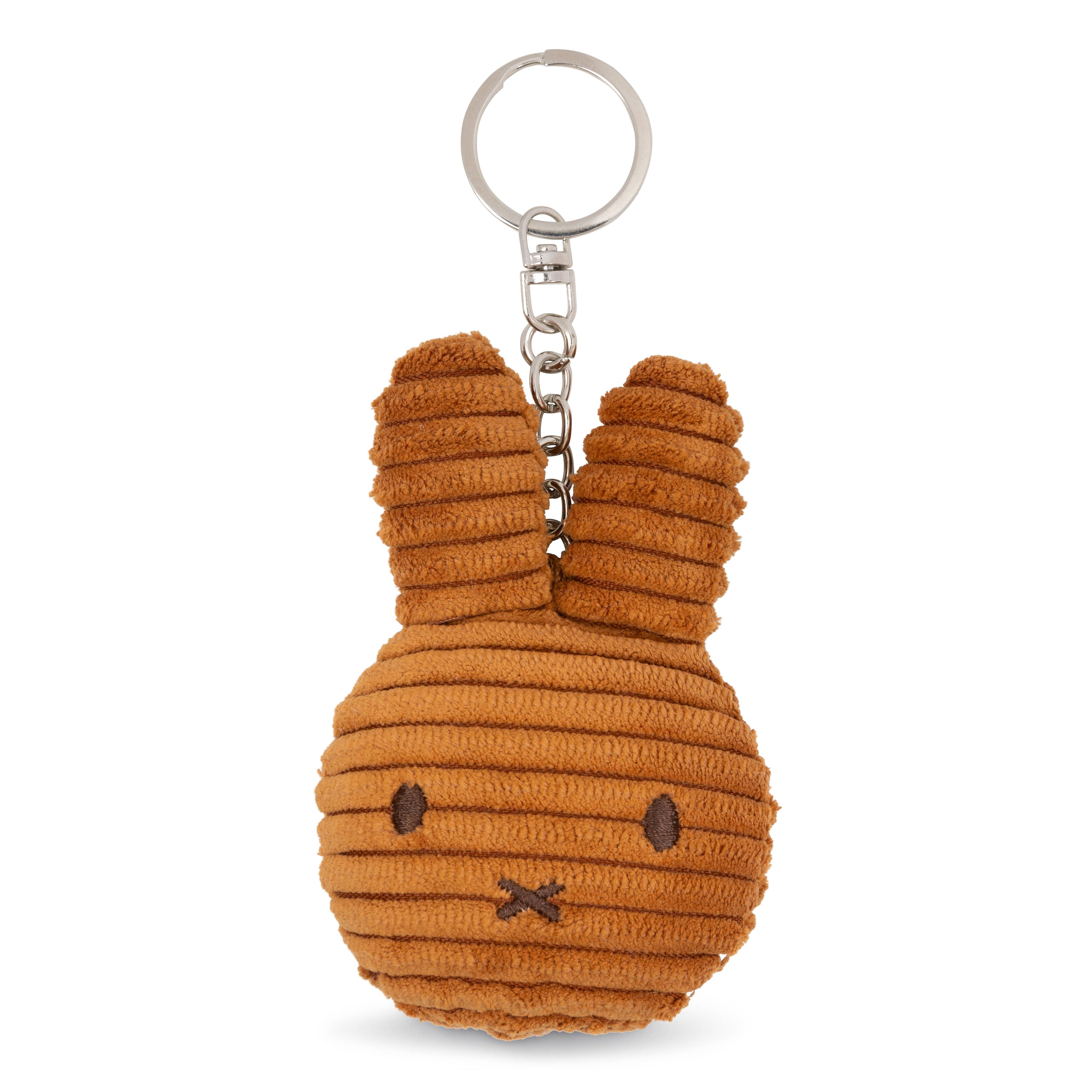 LondonTreeHouses™ – Eco Corduroy Bunny Keyring (10cm, Cinnamon)