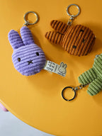 LondonTreeHouses™ – Eco Corduroy Bunny Keyring (10cm, Cinnamon)