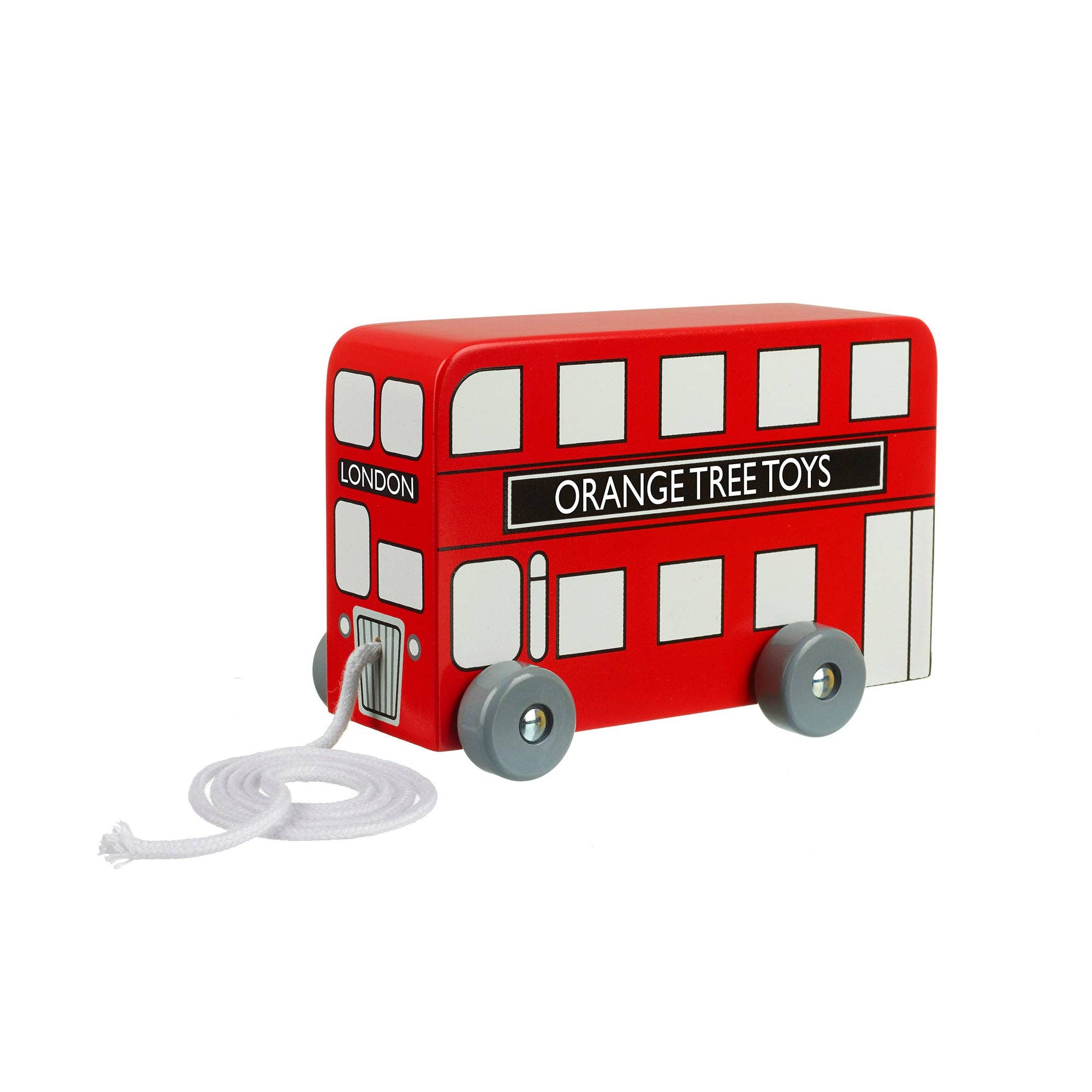 LondonTreeHouses™ – Wooden London Bus Pull Along Toy